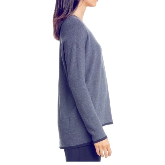Eileen Fisher Gray Merino Wool Box Top Sweater Women’s Size XS - Picture 3 of 11